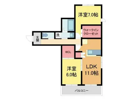 ソラーレ北(2LDK/3階)の間取り写真