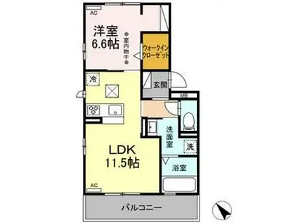 N FIELD(1LDK/1階)の間取り写真