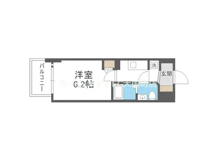 エグゼ大阪CITYツヴァイ(1K/12階)の間取り写真