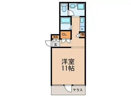 エスタイル服部西(ワンルーム/1階)の間取り写真