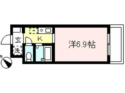 カレッジ・ガーデン(1K/2階)の間取り写真