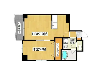 ロータスエイト(1LDK/5階)の間取り写真