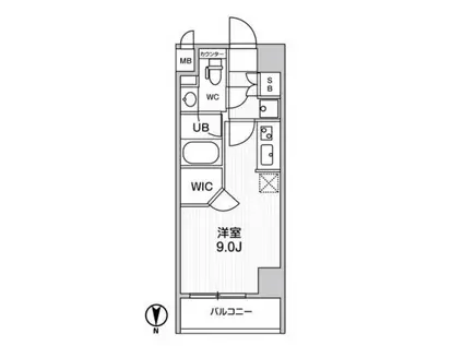 ALTERNA住吉(ワンルーム/8階)の間取り写真