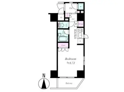 ガリシアヒルズ西麻布イースト(ワンルーム/6階)の間取り写真