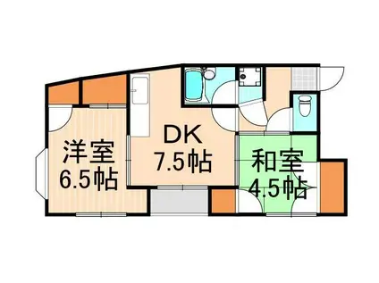 ラ・カサ・ベル・ソル(2DK/2階)の間取り写真