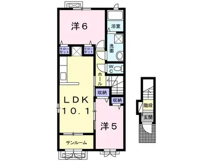 ラ ナチュールII(2LDK/2階)の間取り写真