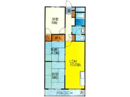 クレセントハイツ鶴見(3LDK/5階)の間取り写真