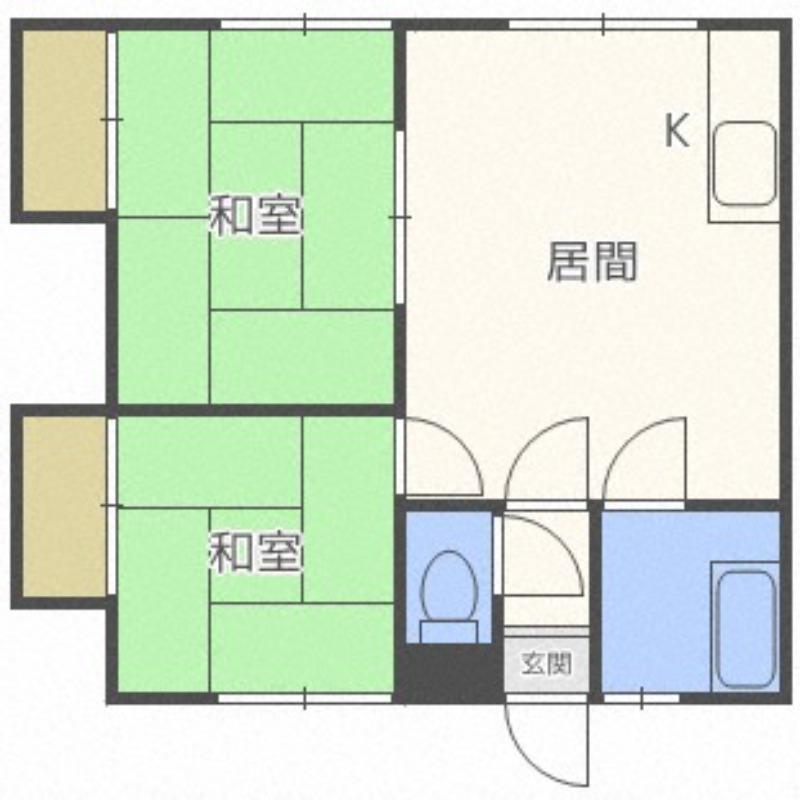 陽光マンション(2LDK/2階)の間取り写真