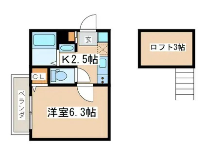 REFORMA生田(1K/2階)の間取り写真