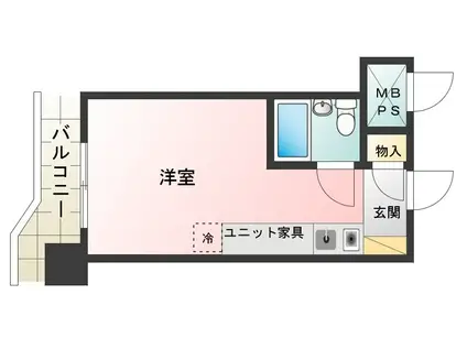 勝どきハイデンス(ワンルーム/8階)の間取り写真