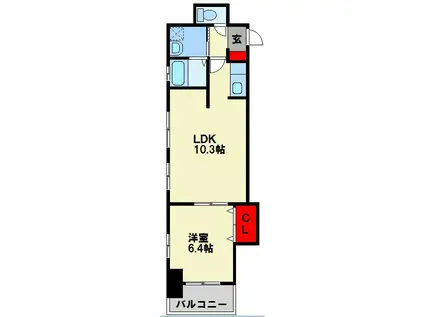 デザイナープリンセス・リバーサイド(1LDK/5階)の間取り写真