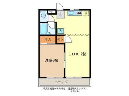 コーポ千春(1LDK/2階)の間取り写真