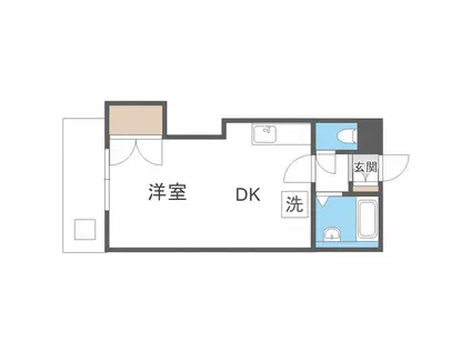 アーバンハイツ平岸(1DK/3階)の間取り写真