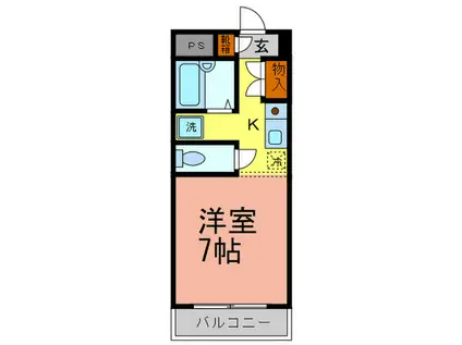 ウエストロッジ(1K/3階)の間取り写真