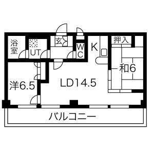 錦ハーモニービル(2LDK/11階)の間取り写真