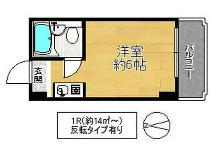 レアレア徳庵17番館(ワンルーム/2階)の間取り写真
