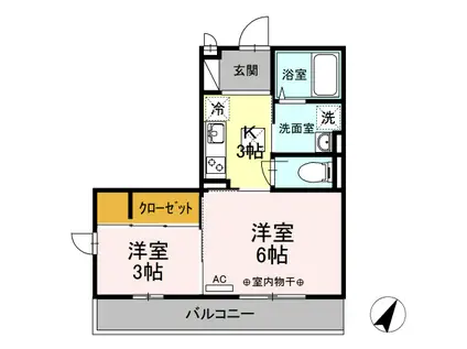 シグネチャー05片倉レジデンス(2K/1階)の間取り写真