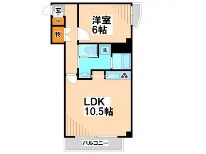 ウエルストンヒルズ(1LDK/5階)の間取り写真