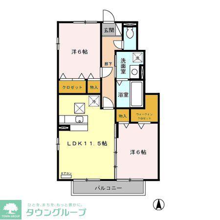 リビングタウン下石倉 A/B/C(2LDK/1階)の間取り写真