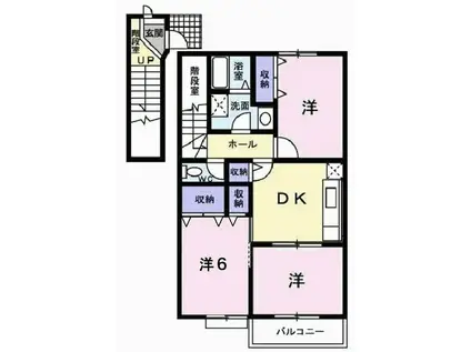 サンエイトB(3DK/2階)の間取り写真