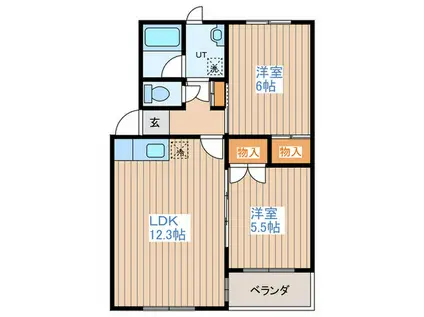 ハイデンス平岸A(2LDK/3階)の間取り写真
