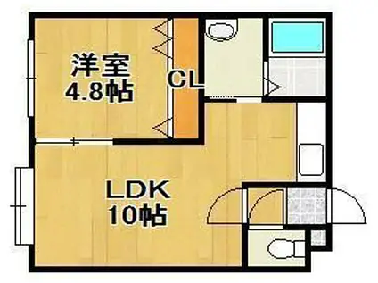 HES-MODE(1LDK/1階)の間取り写真