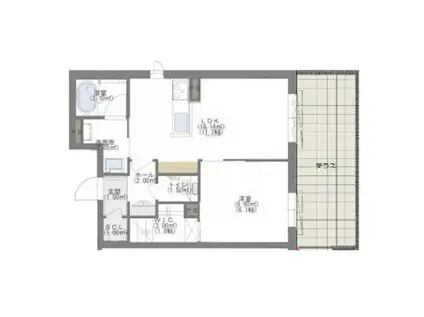 HERITAGE(1SLDK/1階)の間取り写真