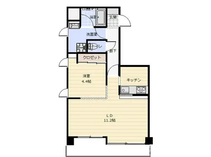 ガーデンヒルズ(1LDK/1階)の間取り写真