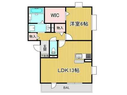 ミレ・パルク長町(1LDK/2階)の間取り写真