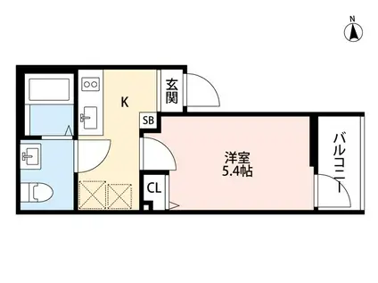 グランテール(1K/2階)の間取り写真