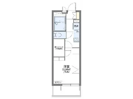 レオパレスカサデルソルIII(1K/2階)の間取り写真