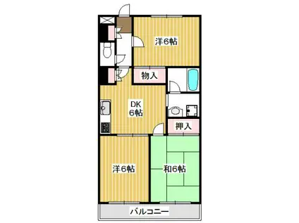 ビューヴィラ石神(3DK/3階)の間取り写真