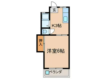 サイドストリート(1K/1階)の間取り写真