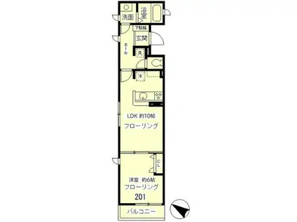 THE RESIDENCE(1LDK/2階)の間取り写真
