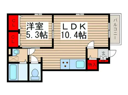 ディアコート(1LDK/1階)の間取り写真