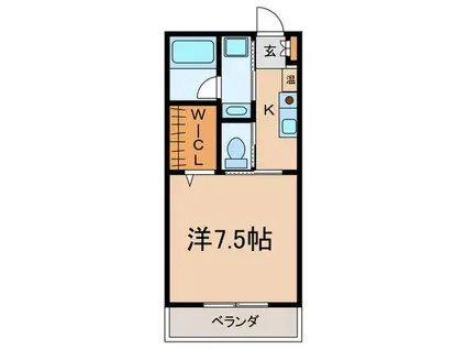 メゾン花ノ木(1K/1階)の間取り写真