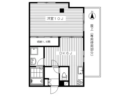 ピュアハウス(1DK/3階)の間取り写真