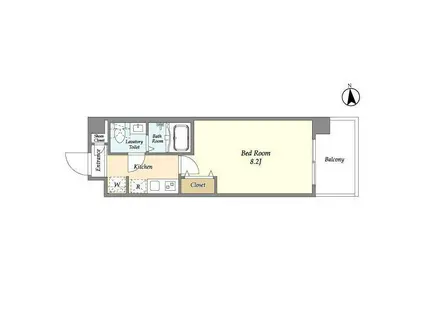 アルファコート八広(1K/3階)の間取り写真