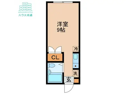 フリーダム本原(ワンルーム/2階)の間取り写真