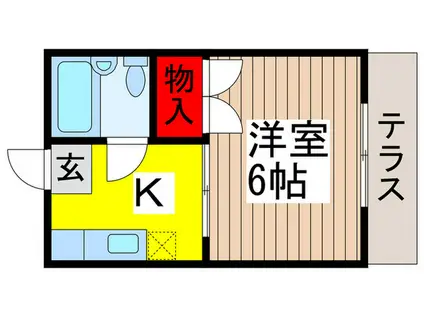 行徳パークハウスA(1K/1階)の間取り写真