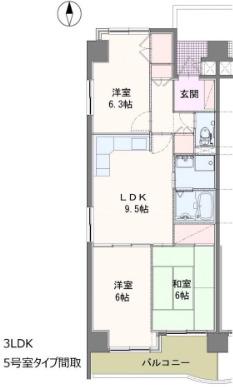 セントラルパレス(3LDK/10階)の間取り写真