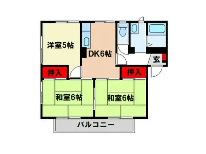 ビューテラス(3DK/2階)の間取り写真