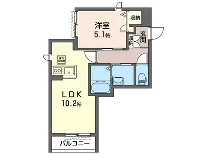 セレニティ(1LDK/1階)の間取り写真