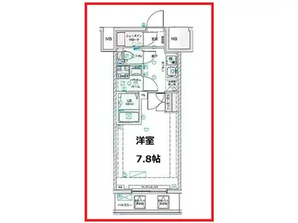 ジェノヴィア浅草IVスカイガーデン(1K/3階)の間取り写真
