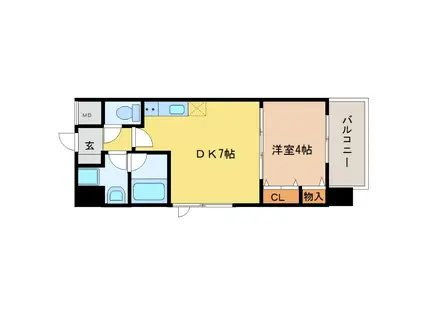 SPLENDID MIKUNIII(1DK/2階)の間取り写真