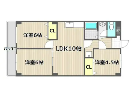 レジデンス板野 (3LDK/2階)の間取り写真