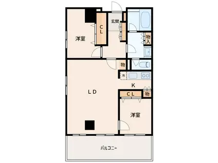 フローラルセントランド(2LDK/3階)の間取り写真