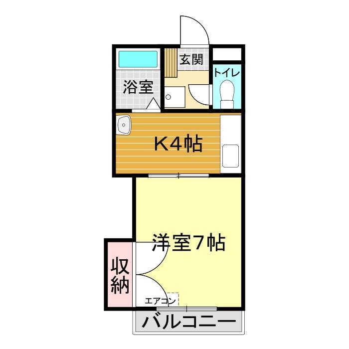 ハイツ若草(1K/1階)の間取り写真