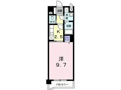 ガーデンパレス秋根(1K/2階)の間取り写真