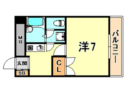 メゾンドローリエ(1K/2階)の間取り写真